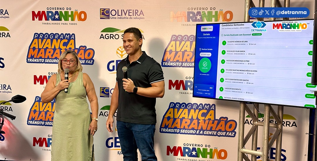 Governo do Maranhão realiza sorteio do Programa Avança Maranhão e beneficia motociclistas com motos 0 km, cursos e equipamentos de segurança